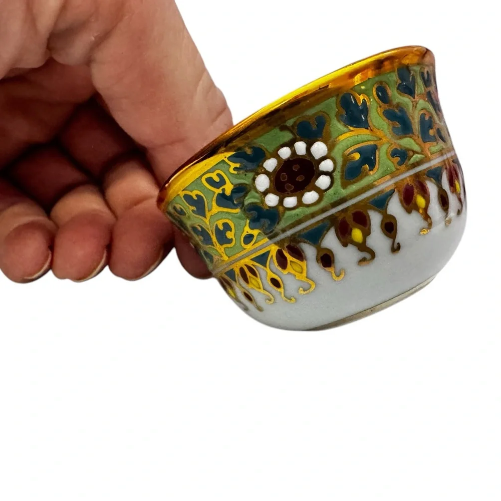 Vintage Hand-Painted Porcelain Tea Set – Gold & Floral Design - Picture 5 of 16